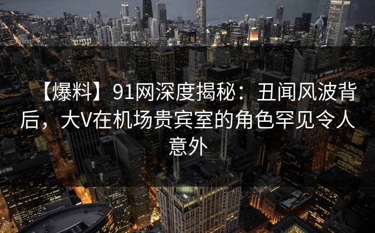 【爆料】91网深度揭秘：丑闻风波背后，大V在机场贵宾室的角色罕见令人意外