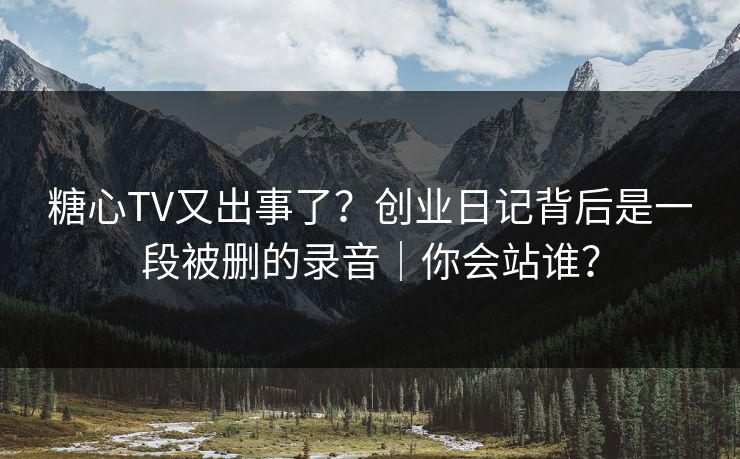 糖心TV又出事了？创业日记背后是一段被删的录音｜你会站谁？
